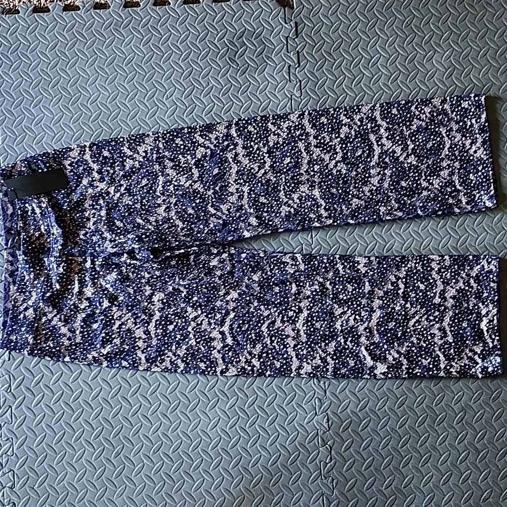 Grayse Kelly and Marie Gray, XS, Flare Pants, navy/nude with rhinestones